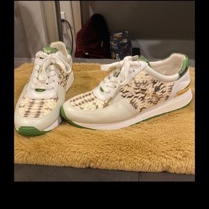 Brand new leather Allie Michael kors MK sneakers alligator embossed trainer